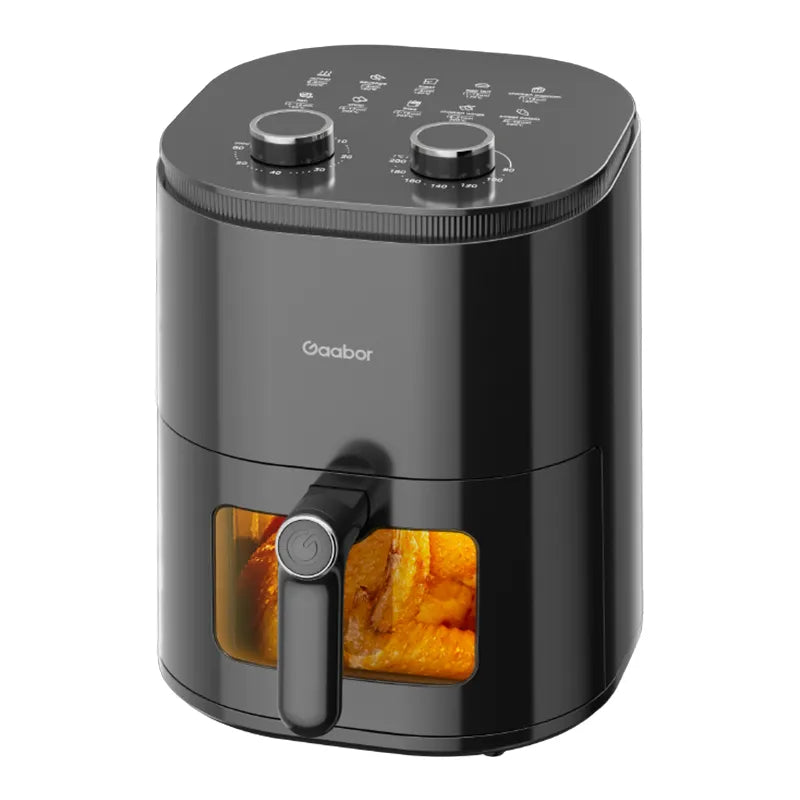 Gaabor Beautiful Black 10 in 1 5 Quart Non Toxic Glass Air Fryer 